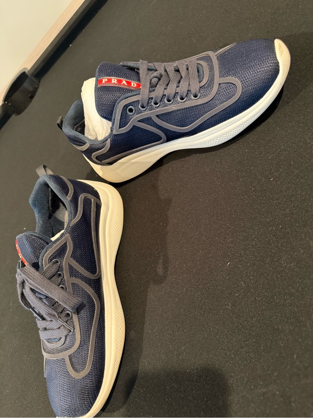 Prada Navy and Gray Men's Sneakers - Picture 4 of 4